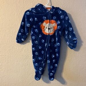 Navy Paw Print Kids Footie by [Brand]